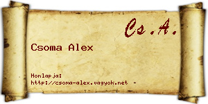 Csoma Alex névjegykártya